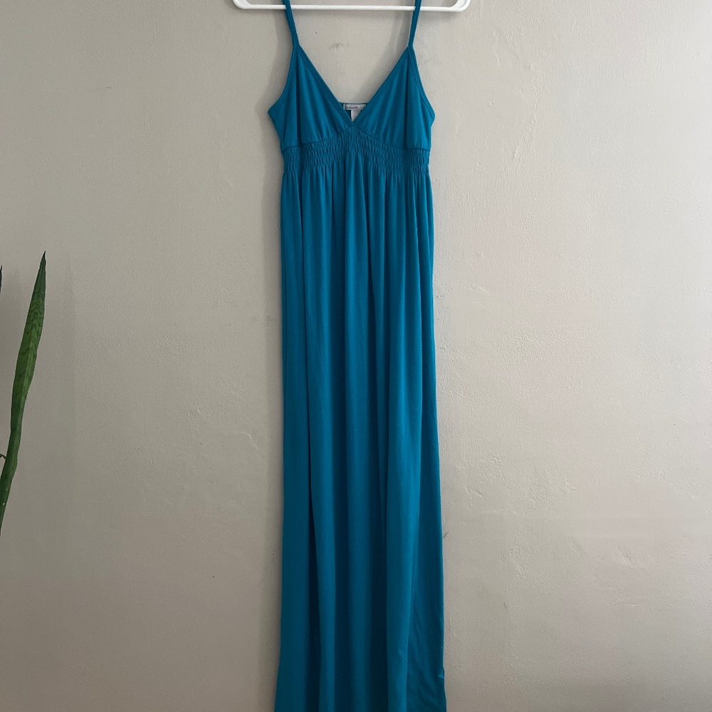 Old Navy teal long maxi dress sz small